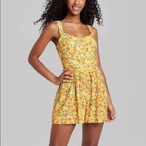 Orange print romper